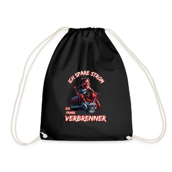 Ich Spare Strom Ich Fahre Verbrenner - Turnbeutel - Schwarz - Vorne