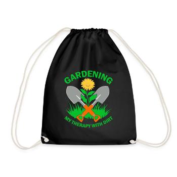 Gardening: My therapy with dirt. - Drawstring Bag - black - Front