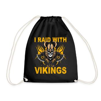 I raid with Vikings - Drawstring Bag - black - Front