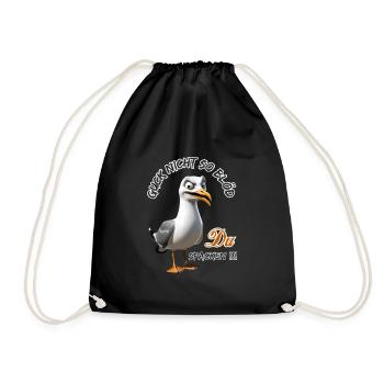Don't look so stupid You Spacken Funny Seagull - Drawstring Bag - black - Front