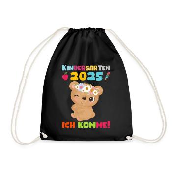 kiKindergarten 2025 Kids Gift Kita 2025 Décoration - Sac de sport léger - noir - Devant