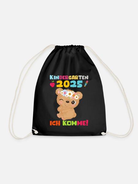 kiKindergarten 2025 Kinder Geschenk Kita 2025 Deko - Turnbeutel - Schwarz