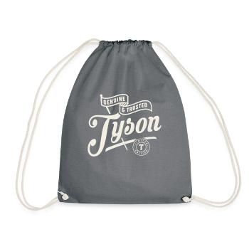 Tyson Name Custom - Tyson - Drawstring Bag - grey - Front