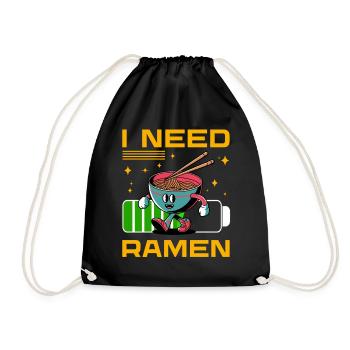 Ich brauche Ramen - Turnbeutel - Schwarz - Vorne