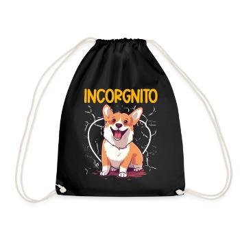 Incorgnito – Jeu de mots amusant sur le corgi - Sac de sport léger - noir - Devant