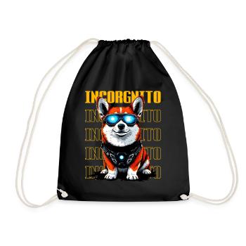 Incorgnito – Jeu de mots amusant sur le corgi - Sac de sport léger - noir - Devant