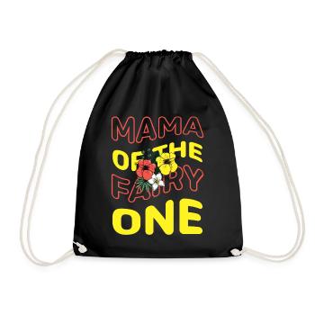 Mama of the fairy One - Drawstring Bag - black - Front