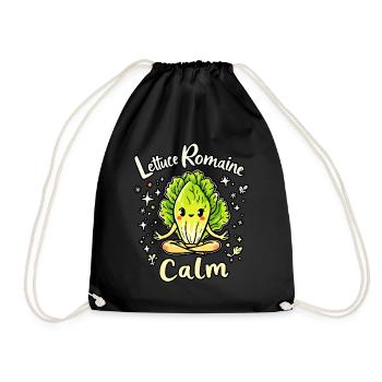 Salat Romaine Calm – Lustiger Salat - Turnbeutel - Schwarz - Vorne