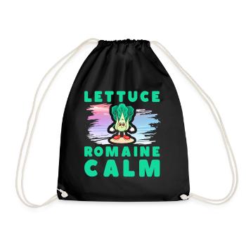 Salat Romaine Calm – Lustiger Salat - Turnbeutel - Schwarz - Vorne