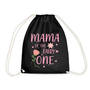 Mama of the fairy One - Drawstring Bag - black - Front