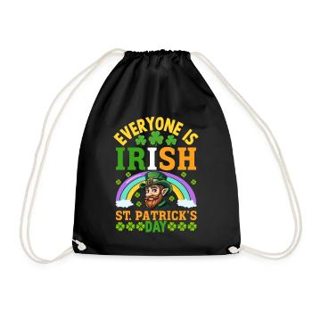 Jeder ist irisch St. Patrick's Day - Turnbeutel - Schwarz - Vorne