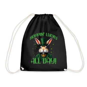 Happin chanceux toute la journée - Sac de sport léger - noir - Devant