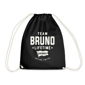 Team Bruno Lebenslanges Mitglied Lustiger Name Bruno - Turnbeutel - Schwarz - Vorne