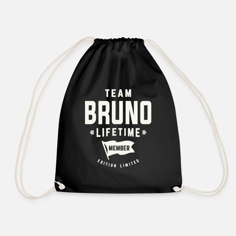 Team Bruno Lebenslanges Mitglied Lustiger Name Bruno - Turnbeutel - Schwarz