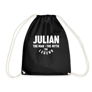 Julian L’homme Le mythe La légende - Nom Julian - Sac de sport léger - noir - Devant