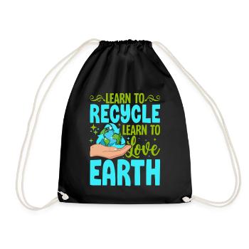 Apprendre à recycler Apprendre à aimer la Terre - Sac de sport léger - noir - Devant
