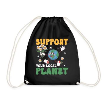 Soutenez votre planète locale - Sac de sport léger - noir - Devant