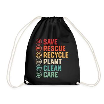 Save Rescue Recycle Nettoyage des plantes Entretien - Sac de sport léger - noir - Devant