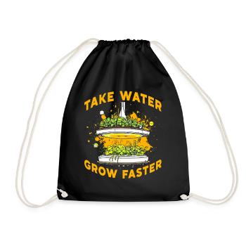 Take water grow faster - Drawstring Bag - black - Front