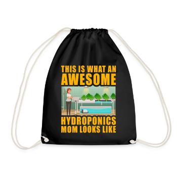 This is what an awesome Hydroponics Mom looks like - Drawstring Bag - black - Front