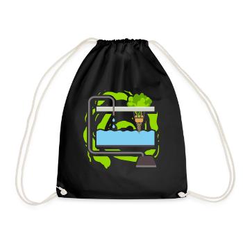 Hydroponics - Drawstring Bag - black - Front
