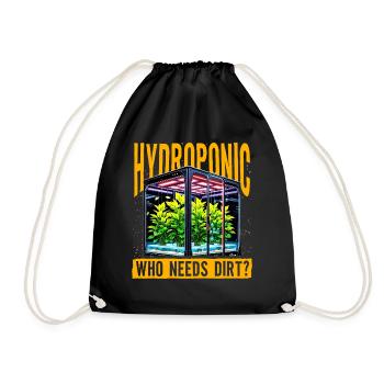 Hydroponic who needs dirt? - Drawstring Bag - black - Front