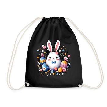 Lapin de Pâques - Sac de sport léger - noir - Devant