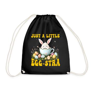 Just a little Egg-stra - Drawstring Bag - black - Front