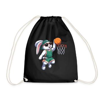 Panier Lapin Pâques - Sac de sport léger - noir - Devant