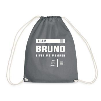 Team Bruno Lebenslanges Mitglied Lustiger Name Bruno - Turnbeutel - Grau - Vorne