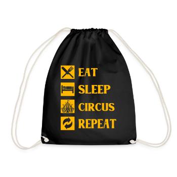 Eat Sleep Circus Repeat - Drawstring Bag - black - Front