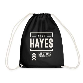 Team Hayes Lebenslanges Mitglied Lustiger Name Hayes - Turnbeutel - Schwarz - Vorne