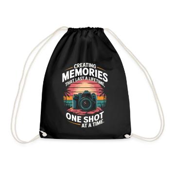 Creating memories that last a lifetime, one shot a - Drawstring Bag - black - Front