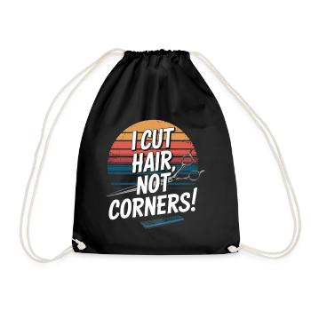I cut hair, not corners! - Drawstring Bag - black - Front