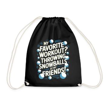 Mein Lieblingstraining? Schneebälle auf meine Pommes werfen - Turnbeutel - Schwarz - Vorne