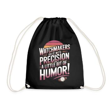 Watchmakers do it with precision and a little bit - Drawstring Bag - black - Front