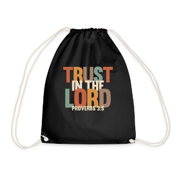 Trust in the Lord - Proverbs 3:5 - Drawstring Bag - black - Front