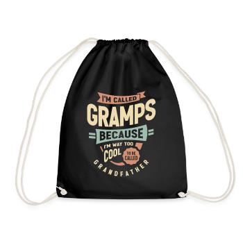 I'm Called Gramps Too Cool For Grandfather Grandpa - Drawstring Bag - black - Front