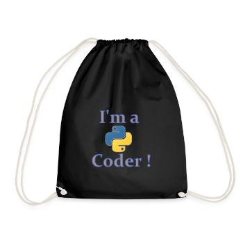 iam python code - Drawstring Bag - black - Front