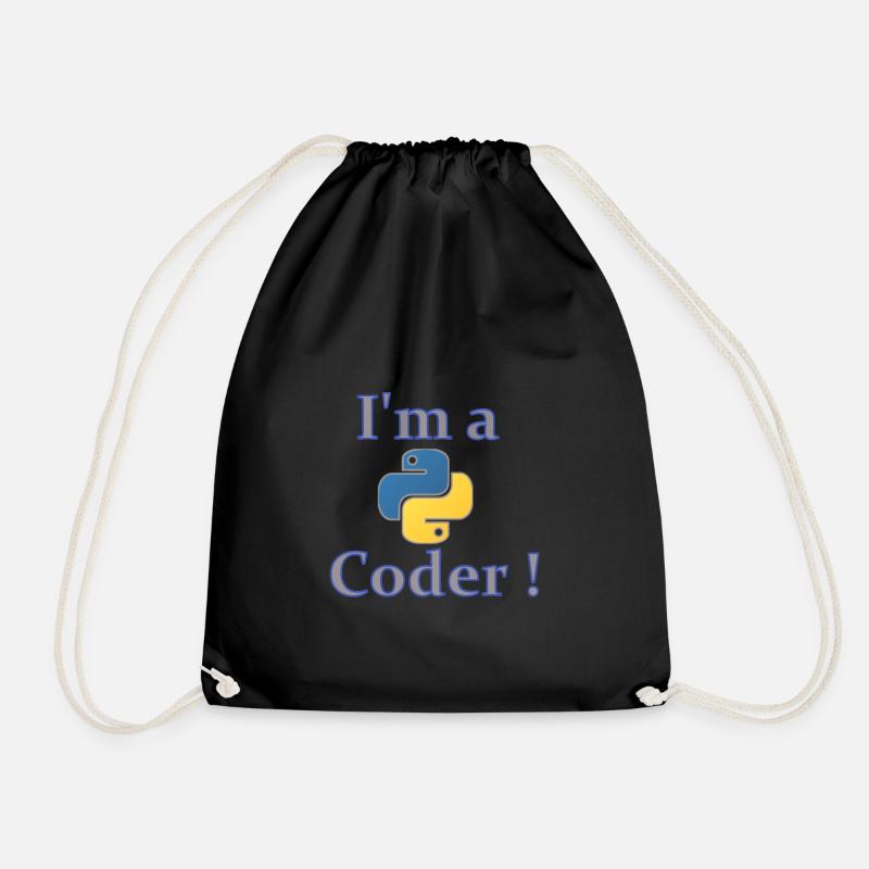 Ich bin Python-Code - Turnbeutel - Schwarz