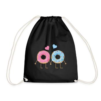 Saint Valentin Couple Amour Saint Valentin Amour Donut - Sac de sport léger - noir - Devant