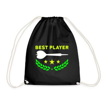 Meilleur joueur (fléchettes, trois étoiles, couronne de laurier) - Sac de sport léger - noir - Devant