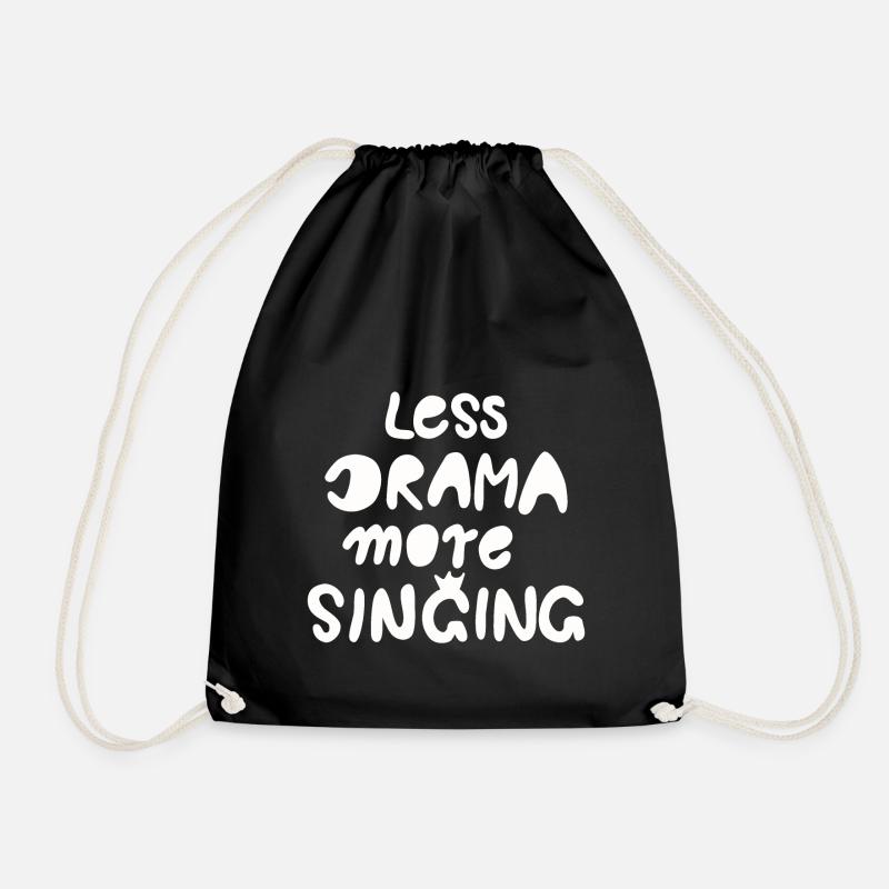 less drama more singing weiss - Turnbeutel - Schwarz