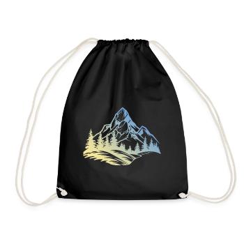 Berge Natur - Turnbeutel - Schwarz - Vorne