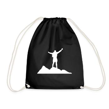 Mountain - Hiking - (24) - Drawstring Bag - black - Front