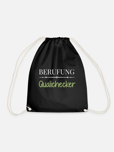 Berufung Qualichecker - Lustige Sprüche - Turnbeutel - Schwarz