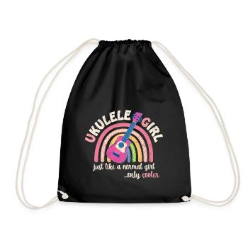 Fille ukulélé. Tout comme une fille normale, mais en plus cool - Sac de sport léger - noir - Devant