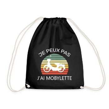 Je peux pas j’ai mobylette - Sac de sport léger - noir - Devant