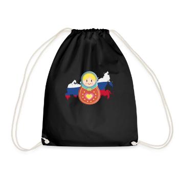 Matroschka Russisch Russland - Turnbeutel - Schwarz - Vorne