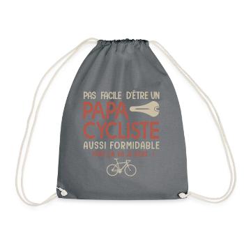 papa cycliste formidable vélo velo - Sac de sport léger - gris - Devant